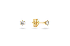  Boucles d'oreilles à puces - Solitaire Classique - 0.1ct