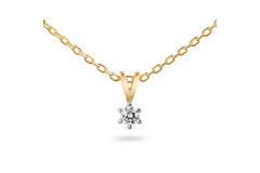  Collier - Solitaire Classique - 0.1ct