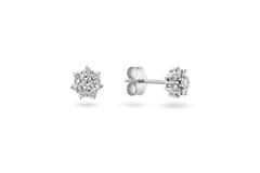 Boucles d'oreilles à puces - Rosette - 0.25ct