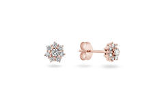 Boucles d'oreilles à puces - Rosette - 0.25ct