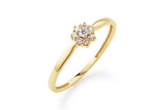  Ringe mit Stein - Rosette - 0.09ct