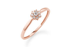  Ringe mit Stein - Rosette - 0.09ct