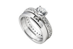  Ringe mit Stein - Silber - Zirkonia