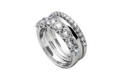  Ringe mit Stein - Silber - Zirkonia