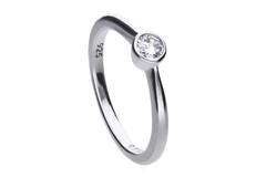  Ringe mit Stein - Silber - Zirkonia
