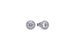  Boucles d'oreilles à puces - Argent - Zircone