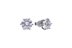 Boucles d'oreilles à puces - Argent - Zircone