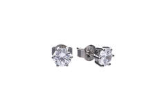  Boucles d'oreilles à puces - Argent - Zircone