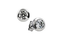  Boucles d'oreilles à puces - Argent - Zircone