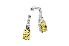  Pendant earrings - Silver - Zirconia