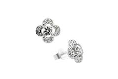  Boucles d'oreilles à puces - Argent - Zircone
