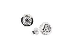  Boucles d'oreilles à puces - Argent - Zircone