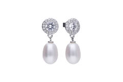 Pendant earrings - Silver - Zirconia