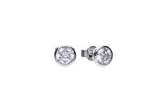  Boucles d'oreilles à puces - Argent - Zircone