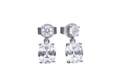  Boucles d'oreilles pendantes - Argent - Zircone