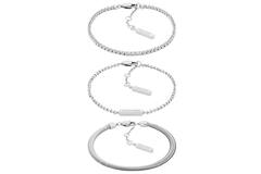  Bracelets à maillons - Acier - 21cm