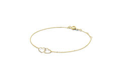 Double Heart Bracelet - 16-17-18cm - 585