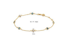 African Blue Topaz Bracelet - 16-17-18cm - 585