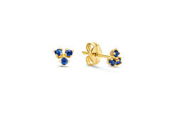 Triangle Sapphire Studs - 3.7mm - 585