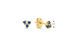 Triangle Sapphire Studs - 3.7mm - 585