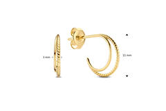 Twister Twin Hoops - 9x11mm - 585