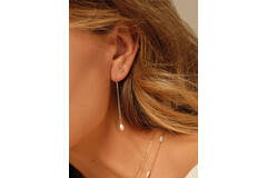 Amalfi Threader Pearl Earrings - Parel - 100mm - 585