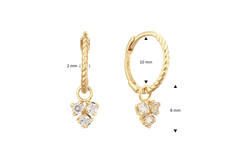 Triangle White Topaz Hoops - 15mm - 585