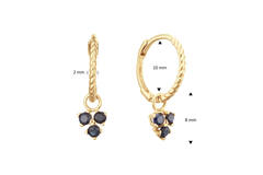 Triangle Sapphire Hoops - 15mm - 585
