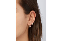 Triangle Smoky Quartz Hoops - 15mm - 585