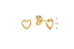 Twisted Heart Studs - 7mm - 585