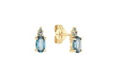 Vintage London Blue Topaz Studs - 8mm - 585