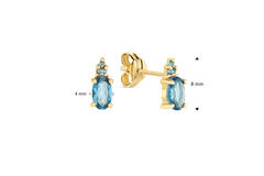 Vintage London Blue Topaz Studs - 8mm - 585