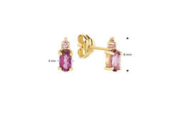 Vintage Pink Topaz Studs​ - 8mm - 585