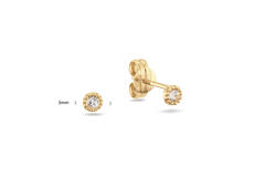Grimaldi White Topaz Studs  - 3mm  - 585