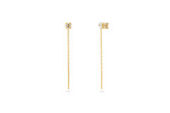 Jackie Van Gogh White Topaz Threater Studs - 4cm - 585
