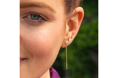 Jackie Van Gogh White Topaz Threater Studs - 4cm - 585