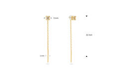 Jackie Van Gogh White Topaz Threater Studs - 4cm - 585