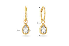 Amstel White Topaz Hoops - 22m - 585