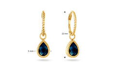 Amstel London Blue Topaz Hoops - 22mm - 585