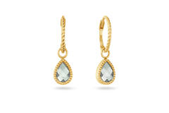 Amstel Green Amethyst Hoops - 22mm - 585