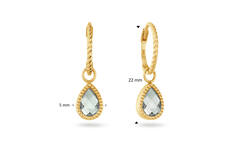 Amstel Green Amethyst Hoops - 22mm - 585