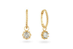 Kruger White Topaz Hoops - 15mm - 585