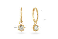 Kruger White Topaz Hoops - 15mm - 585