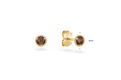 Mosaic Smoky Quartz Studs - 4mm - 585