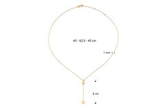 Long Drop Y-Necklace - 6,2mm - 6cm - 40-42,5-45cm - 585