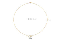 Double Circle Necklace - 8,7x13,6mm - 38-40-42cm - 585