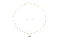Circle Silhouette Necklace - 11,3mm - 40-42,5-45cm - 585