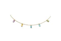 Medina Multi Gem Necklace - 42cm - Amethyst Citrine London bl Topaz Sky bl Topaz Peridot - 585