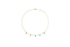 Medina Multi Gem Necklace - 42cm - Amethyst Citrine London bl Topaz Sky bl Topaz Peridot - 585