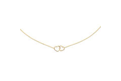 Double Heart Necklace - 38-40-42cm - 585
